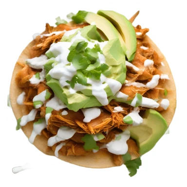 Shredded Chicken Tinga Tostada on plate sticker