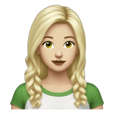 white woman green brown eyes punk blond hairs sticker