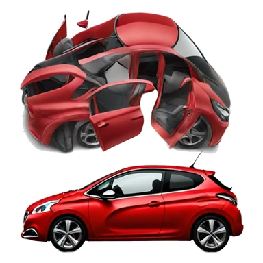 peugeot 208 red p21 sticker