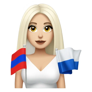 lady gaga with russian flag  sticker