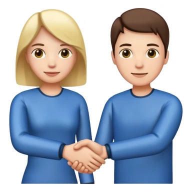 person holding hands with android, emoji style, friendly atmosphere sticker