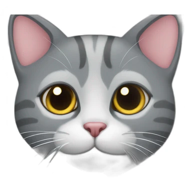 Grey cat heart nose sticker