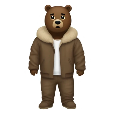 Kanye West on a bear costume sticker