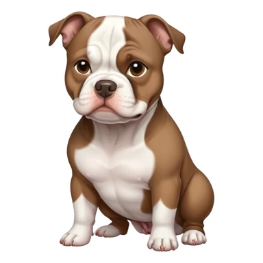 White and dark brown american pocket bully sticker