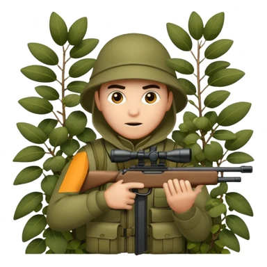 sniper in a big bush sticker