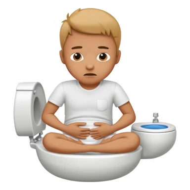 Man siting in a toilet bowl for diarrhea  sticker