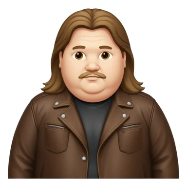 Long hair obese men in leather jacket sticker
