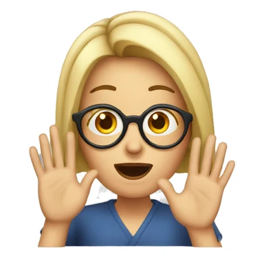 Woman with glasses shocked hand on his head sticker