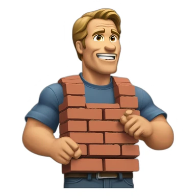 Arnold Schwarnagger eating bricks sticker