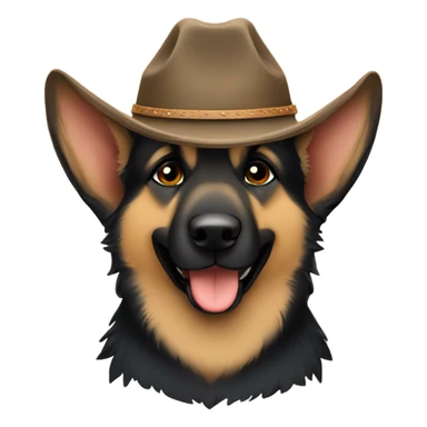 german shepherd with cowboy hat sticker