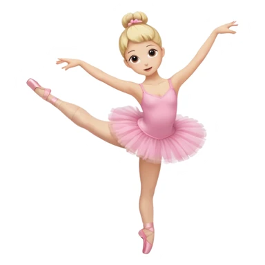 aestethic blonde girl doing ballet, with a pink tutu, bun, with a leg on the floor, and the other one in the air, with 2 legs!! sticker