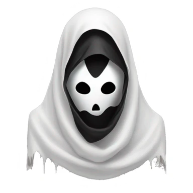 Scary long Ghost mask and black headscarf horror movie villain sticker