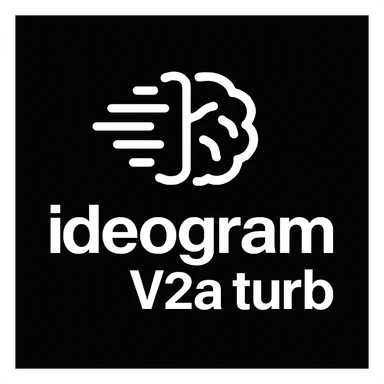 recreate this logo with text of "ideogram V2a turb", MAKE IT FIT IN SQAURE  sticker