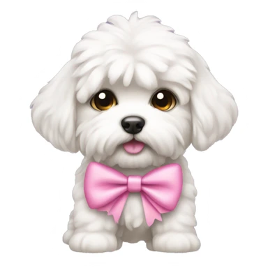 Schichon puppy with pink bow sticker