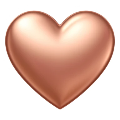 heart with a metallic rose gold finish sticker