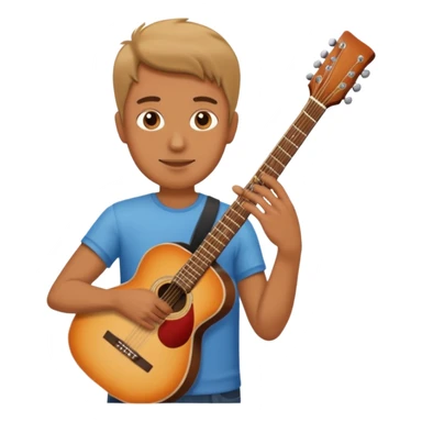 man holding guitar sticker