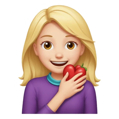 girl smiling while choking herself  sticker