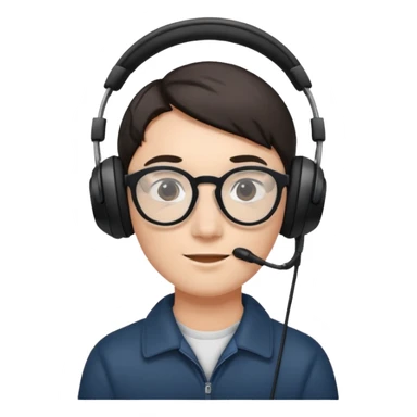 headphone wearing spectacled sticker