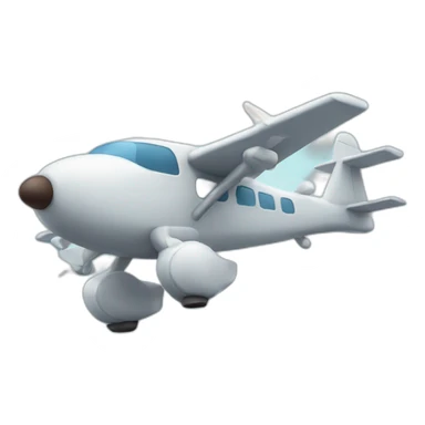 Yeti flying an airplane sticker