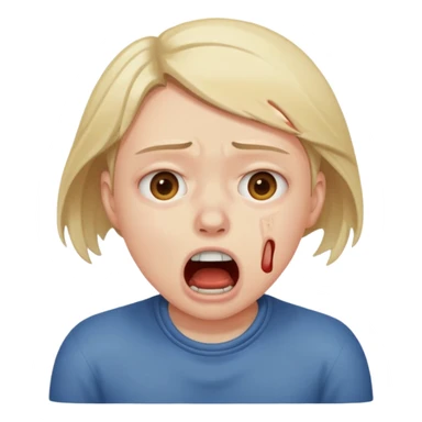 emoji of a person crashing out and choking, expressive face, clear distress sticker