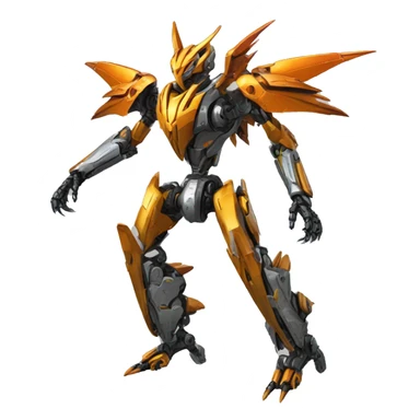 futuristic mechanical spiky Medabot-raptor-dragon-Bionicle-mecha full body sticker