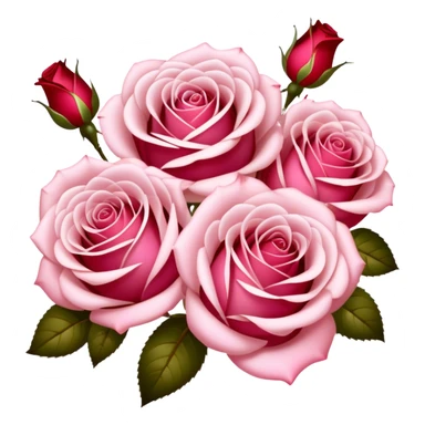 Soft pink champagne roses intertwine with glistening rubies, blending elegance with warmth. The delicate petals and deep red gems create a luxurious, romantic scene. sticker