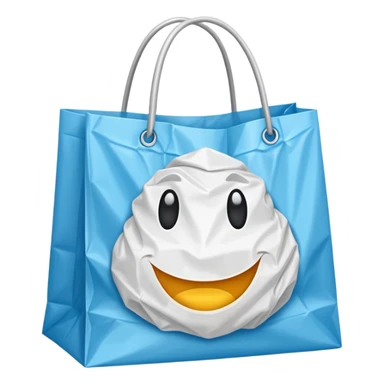 a plastic polythene shopping bag in a simple vector style sticker
