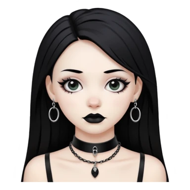 goth black white choker , remove background  sticker