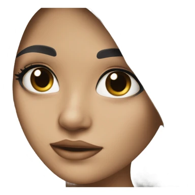 beautiful girl with black hair and white strands near her face sticker