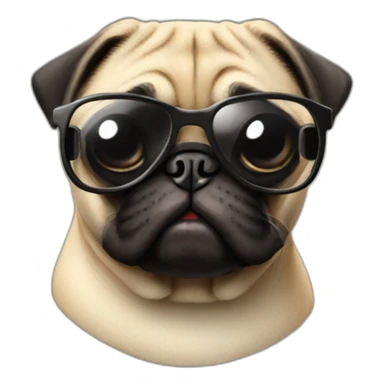 a pug wearing sunglasses sticker