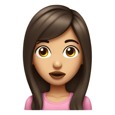 Brunette girl making kissy face sticker