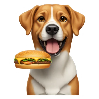 Dog eat a burger sticker