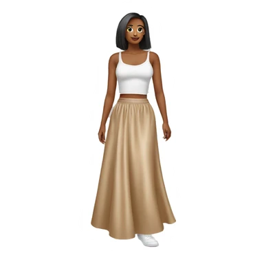 Beige Satin maxi skirt sticker