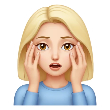 a woman opening her eyes wide with her fingers  sticker