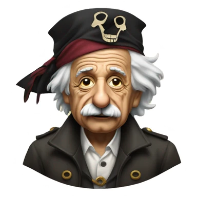 Albert Einstein with a Pirate Hat and eye patch sticker