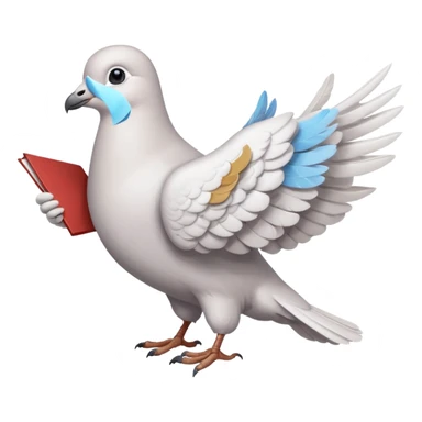 a dove flies with a letter in its paws sticker