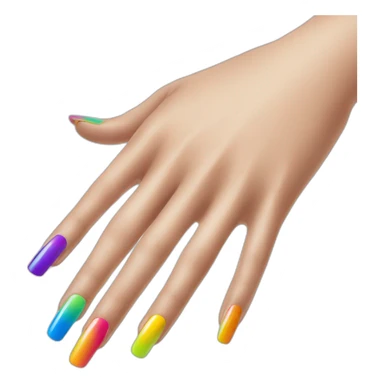 Putting rainbow Nail polish on sticker