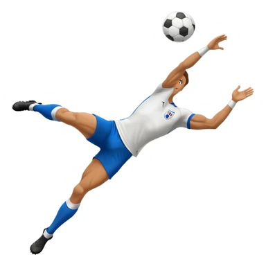 A soccer player do bicycle kick sticker
