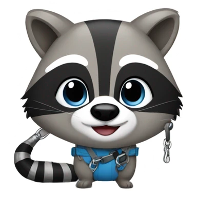 Raccoon on a leash sticker
