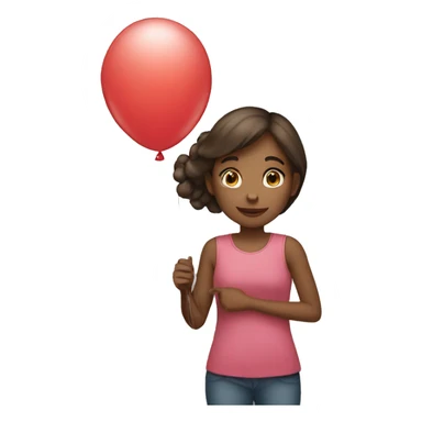 Girl holding balloon sticker