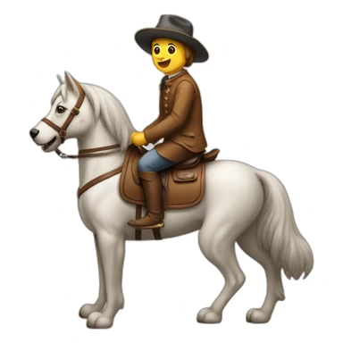 Chien sur un cheval sticker