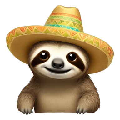 Sloth wearing a sombrero sticker