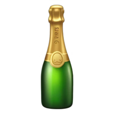 champagne bottle with popping corck sticker