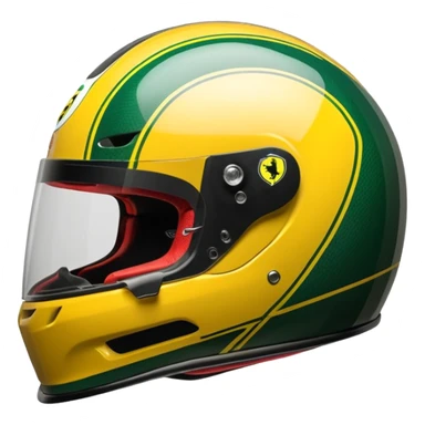 green and yellow ferrari f1 bell hp777 helmet sticker
