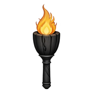 black wooden torch sticker