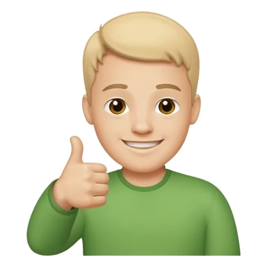 Man with autism with thumbs up sticker