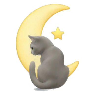 Un chat dur la lune sticker