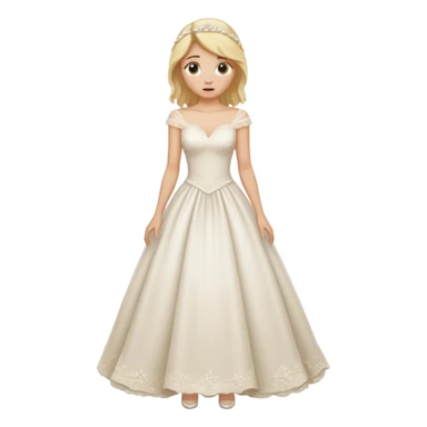 woman teared wedding dress standing on foot sticker