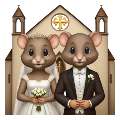 2 catholic rats getting married in a church sticker