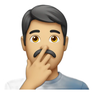 Person that has their hand on their mouth sticker